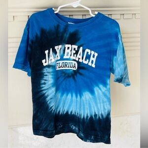 JAX BEACH FLORIDA Boys Blue & Black Tie-Dye T-Shirt Size Small / 6